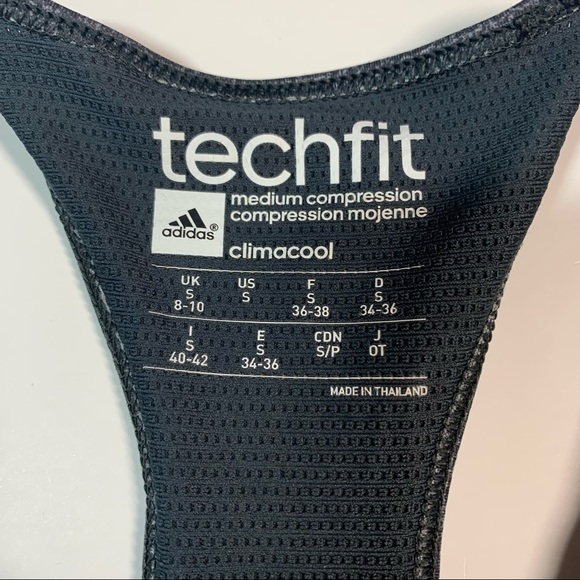 Adidas Small Heather Grey tech fit Racerback compression sports bra - Picture 9 of 9